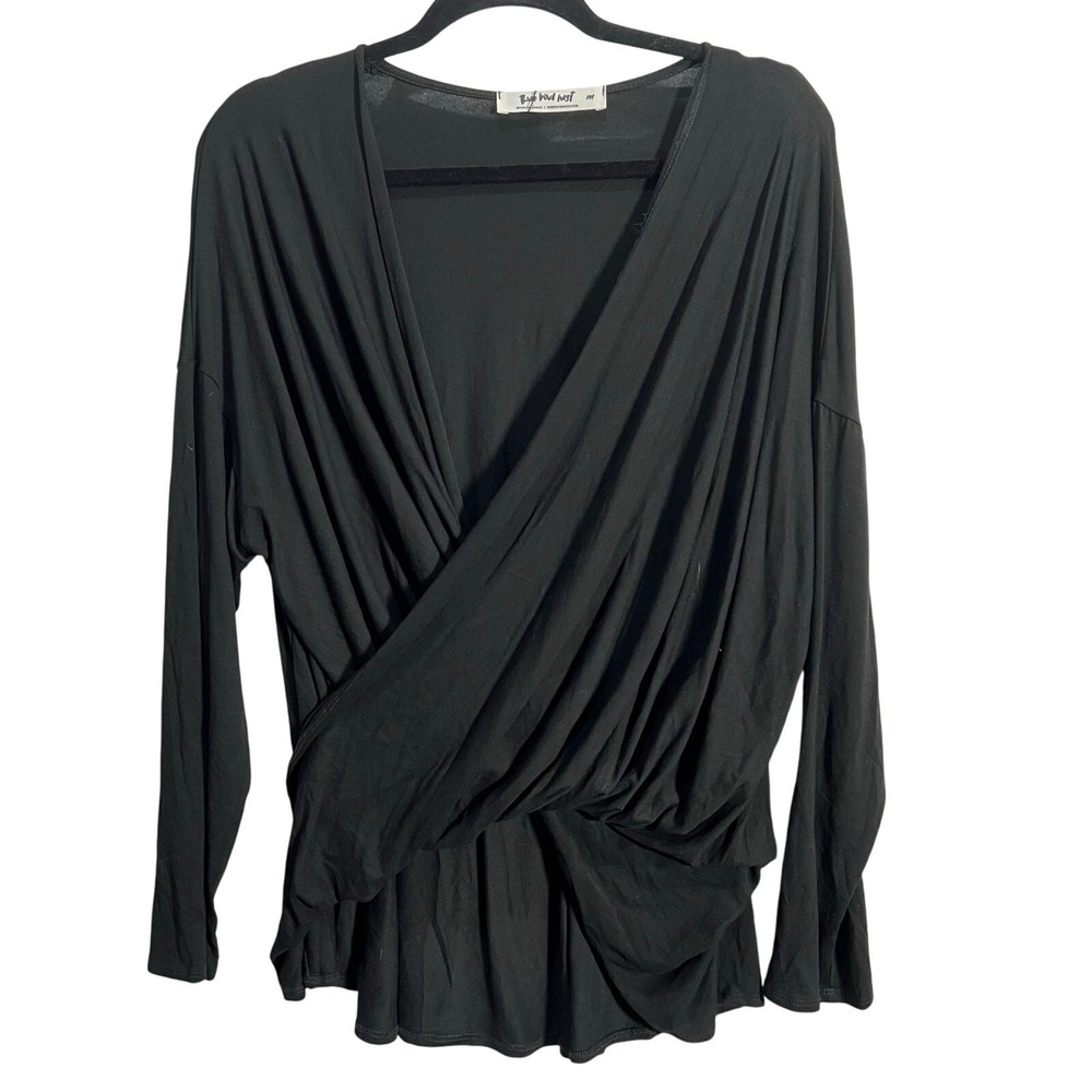 Three Bird Nest M Cross Front Long Sleeve Blouse Boho Casual Boutique with Tags